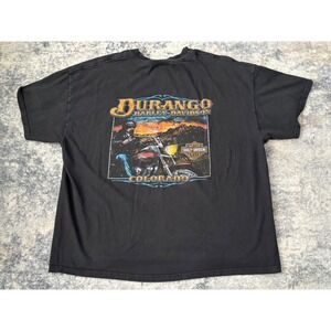 Harley Davidson Durango Colorado Graphic T Shirt Mens‎ 2XL Black Motorcycle USA